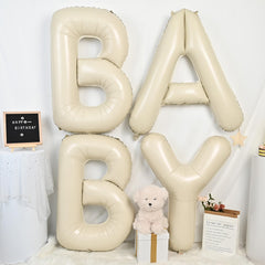 Letter Balloons Beige,40 Inch Letter E Balloons,A-Z Alphabet Name Foil Balloons,Big Single Cream Aluminum E Word Balloons Helium for Birthday,Anniversary,Baby Shower,Wedding Party Supplies Decorations