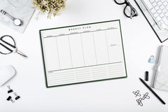 A4 Weekly Desk Planner - 52 undated pages - 100gsm Premium Paper - Simple Weekly Planner - To do list, Notes for Home Business Office, Organising and Productivity Planning