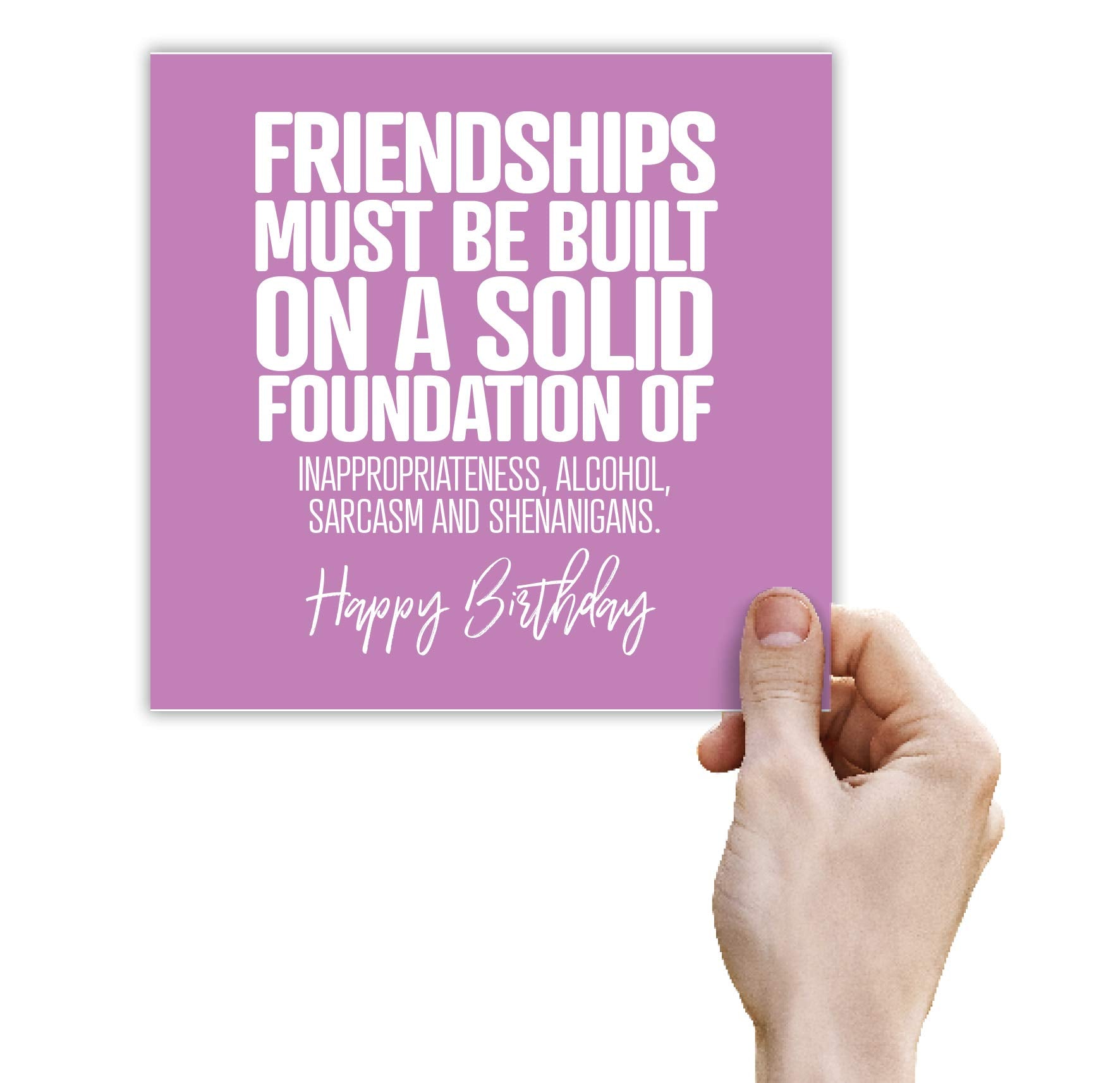 Punkcards - Birthday Card Friend Female - 'Friendships Must be Built on' - Friend Birthday Card Female - Best Friend Birthday Card - Birthday Card Friend Female