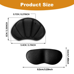 4 Pairs Heel Cushion Pads, Mesh Adhesive Heel Grips Inserts for Boots, Loose Shoes Too Big, Reusable Heel Guards Liners for Women Men, Anti Blister Shoe Liners Heel Protectors Improve Shoe Fit (Black)