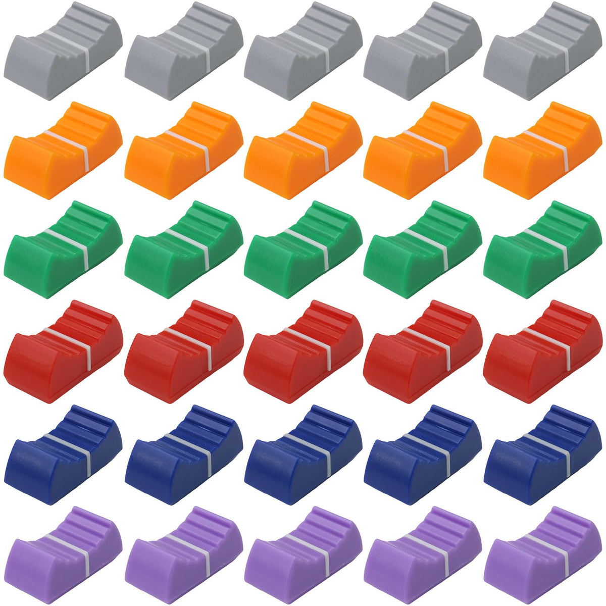 30 Pack Mixed Colour 4mm Fader/Slider Control Knobs For Audio Mixer