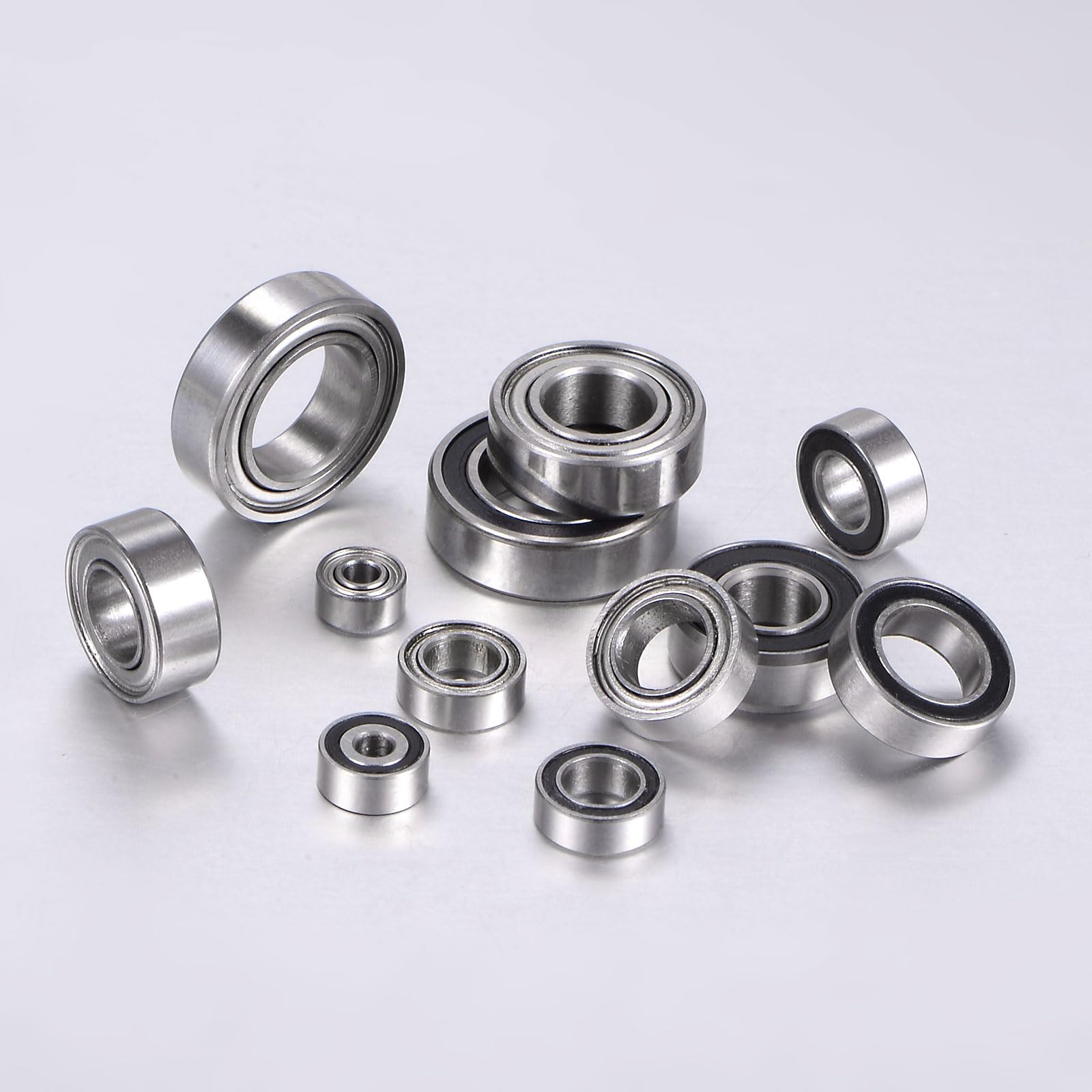 sourcing map 5pcs MR104-2RS Deep Groove Ball Bearings 4x10x4mm Chrome Steel Miniature Bearing Double Sealed Precision Bearings, P6 (ABEC 3)