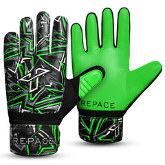 Trepace SPORTS Football Goalkeeper Gloves For Boys Kids Youth Children Soccer Goalie Goalkeeping Glove with Grip Palms (Green, 2)