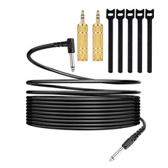 WEIBANG Guitar Cable 3m/10ft with 2pcs 3.5mm Stereo Jack Plug and 5pcs Velcro Cable Straps for Electric Guitar, Bass, Amplifier