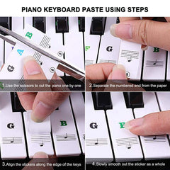 Dokpav Piano Key Stickers for 37/49/54/61/88 keys, Music Piano Keyboard Stickers, Electronic Keyboards Sticker, Piano Key Note Sticker,Transparent Removable Stickers for Kids Beginner Child