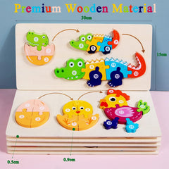 Animals Wooden Jigsaw Puzzles for Kids Gifts   Toddler Jigsaw Puzzles Montessori Toys for Girls Boys Age 2 3 (Duck)