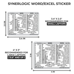 Synerlogic Windows and Word/Excel (for Windows) Quick Reference Guide Keyboard Shortcut Stickers, No-residue Vinyl (White/Large/Combo)