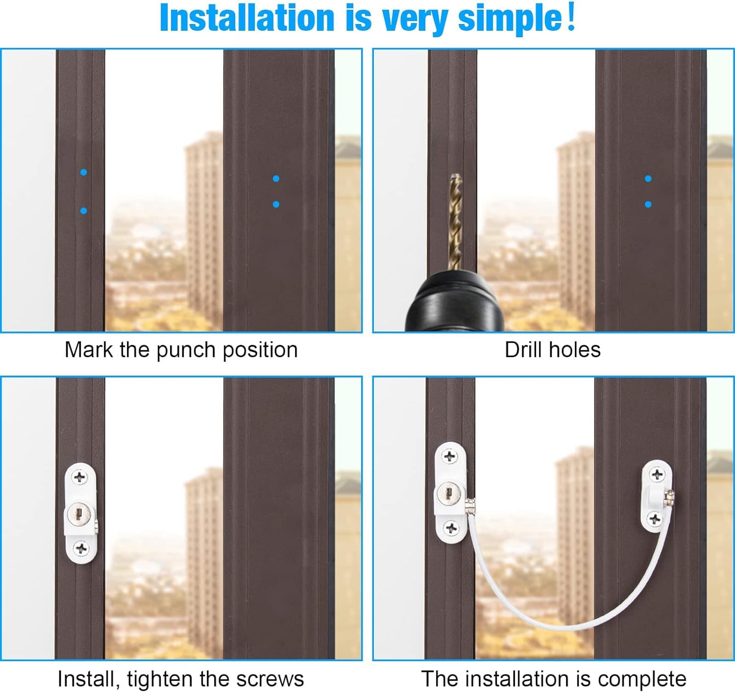 6 Pcs Window Restrictor Locks for Kids Window Restrictors UPVC Baby Security Window Locks with Screws Keys for Baby Child Children Safety, Window Locks Door Locks for Home Public School and Commercial