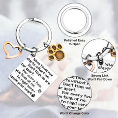 Pinenuts Pet Memorial Keychain, Dog Memorial Gifts Loss of Pet Keychain with Paws, Cat Sympathy Keyring Dog Remembrance Keychain Pet Bereavement Gifts with Box