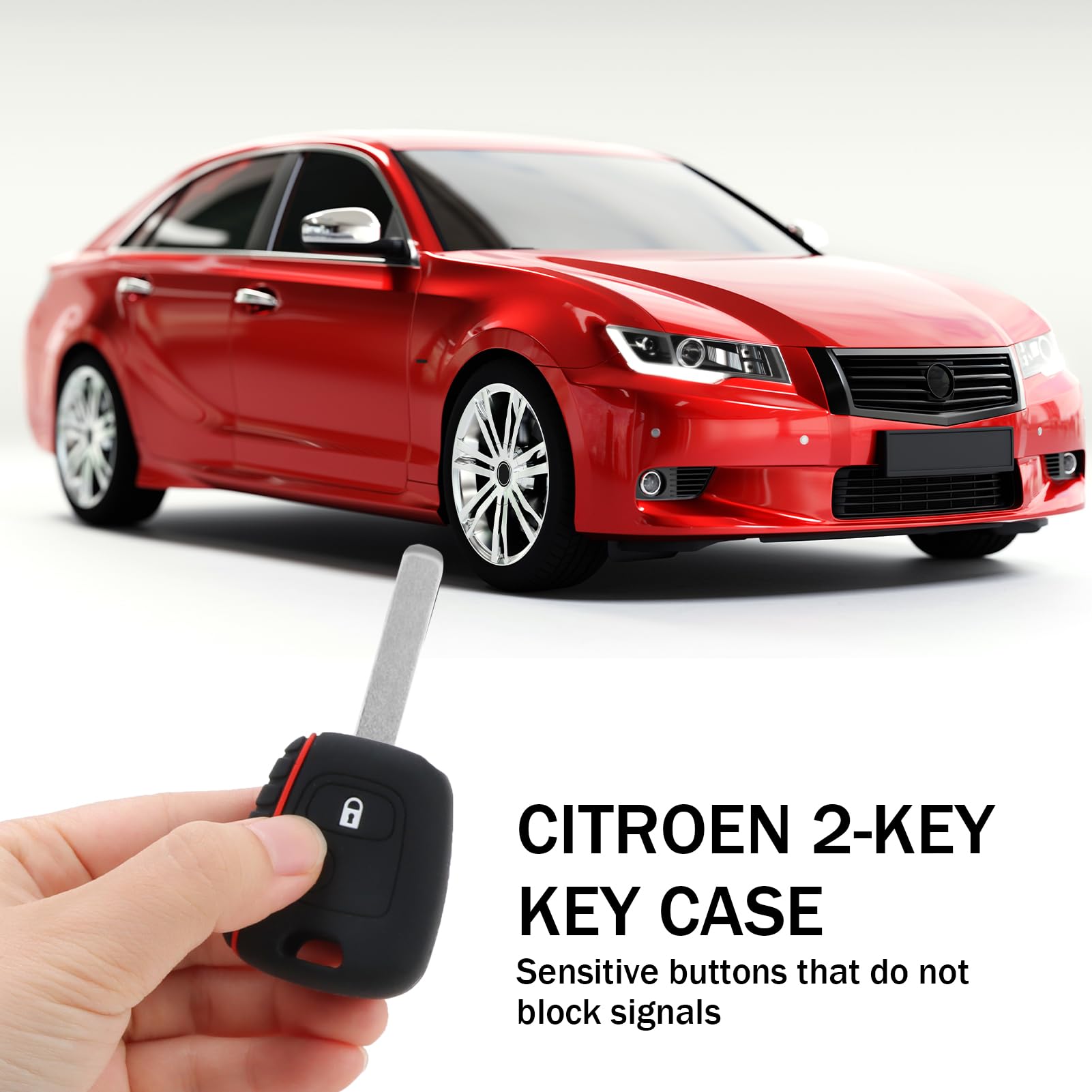 1 Pcs 2 Button Car Key Fob Cover Replacement, Funny Car Remote Control Key Case Shell Compatible with Peugeot 107 207 307 407 Citroen C1 C2 C3 C4 C5 Xsara Picasso Berlingo, Key Case No Blade