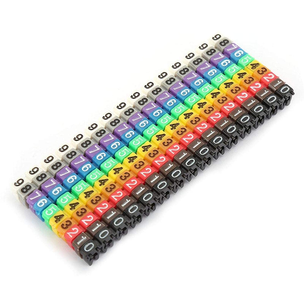 Wire Numbering Marker Plastic Wire Cable Marker Clip-On Design Cable Marker Tube Colorful for Marking the Color-Coded Cables(150Pcs 1.5mm²)