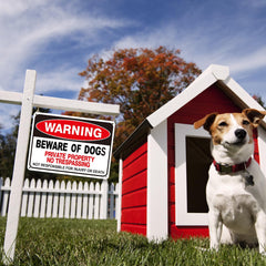 Beware of The Dog Sign-Private Property No Trespassing Signs,Beware of The Dogs Sign Outdoor Gate Weather Easy to Mount 12x8inch(2 Pack)