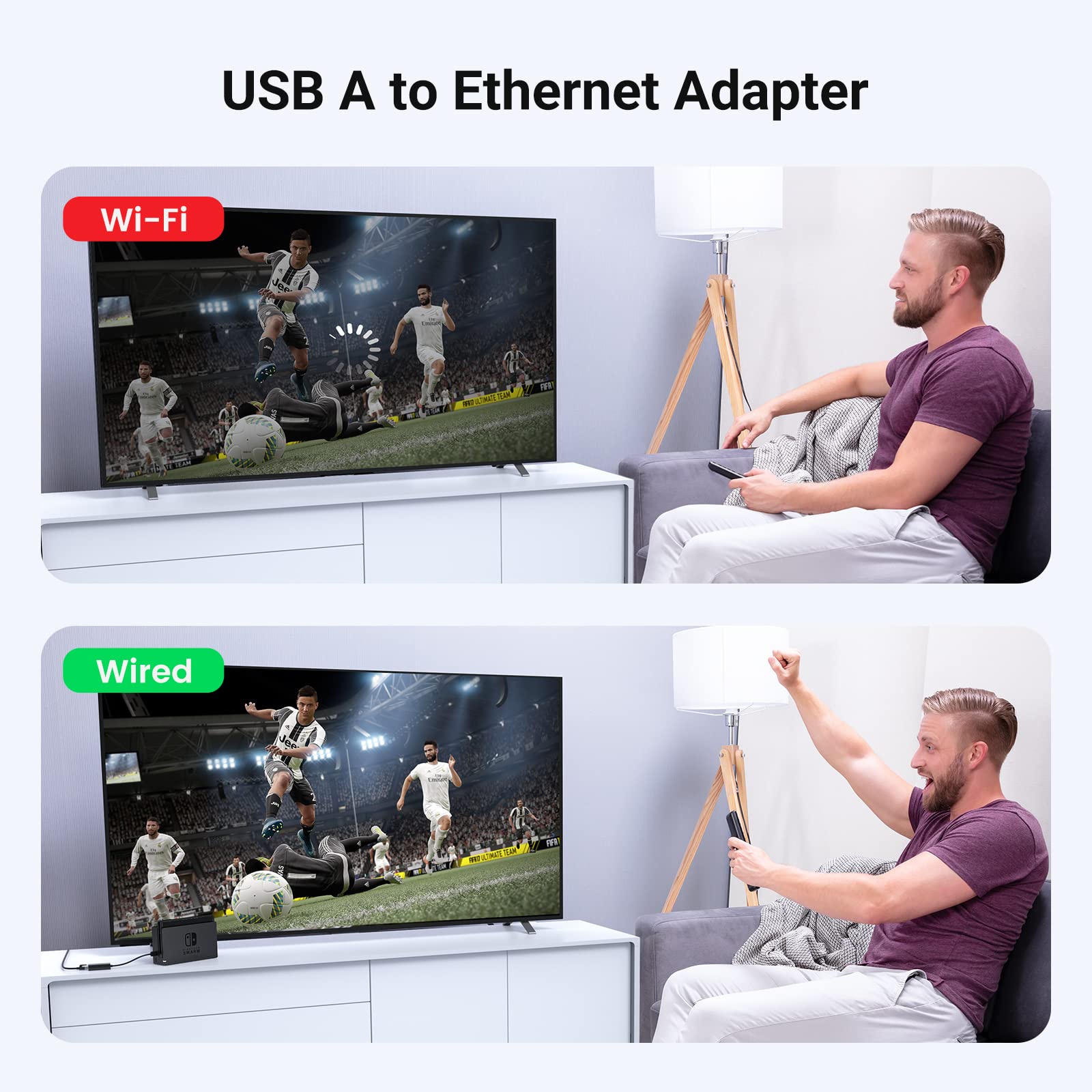 UGREEN USB to Ethernet Adaptor, USB 3.0 Network Adapter, RJ45 Wired LAN Adapter, Internet Adaptor Driver Free Compatible with Switch, Macbook 2016 to 2022, Chromebook, Surface Pro, XPS, Steam Deck