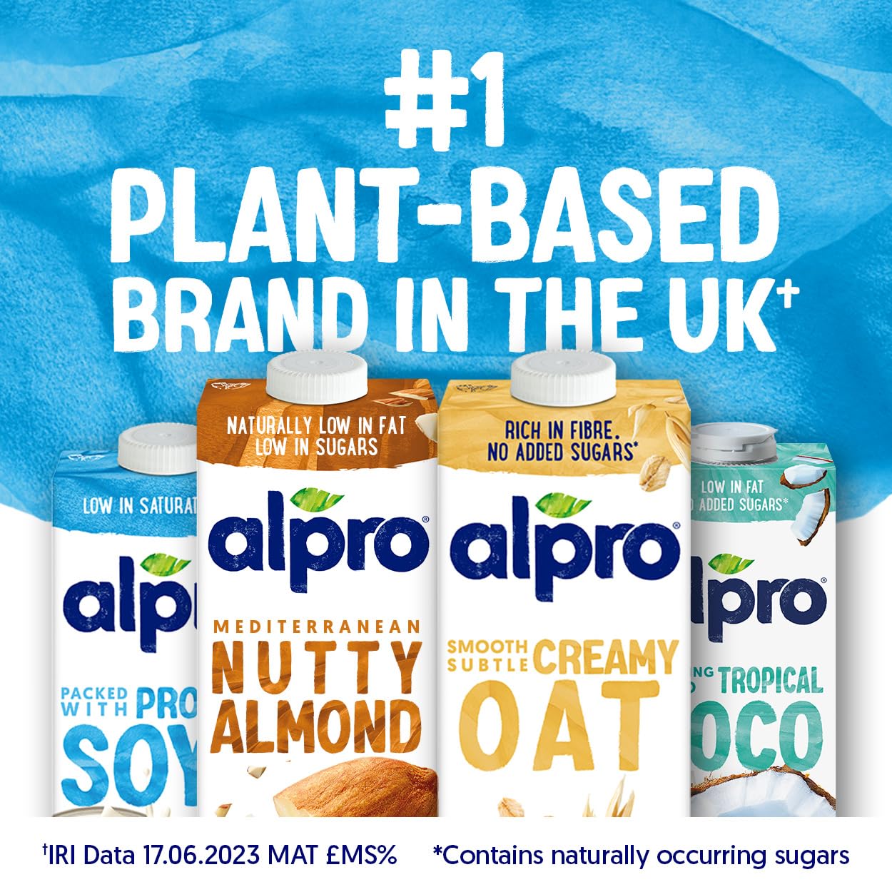 Alpro Almond No Sugars Plant-Based Long Life Drink, Vegan & Dairy Free, 1L (Pack of 8)