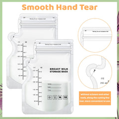 150 Pcs Breast Milk Storage Bags, 250ml Disposable Milk Storage Bags with Pour Spout No-Leak Milk Freezer Storage Pouches for Breastfeeding