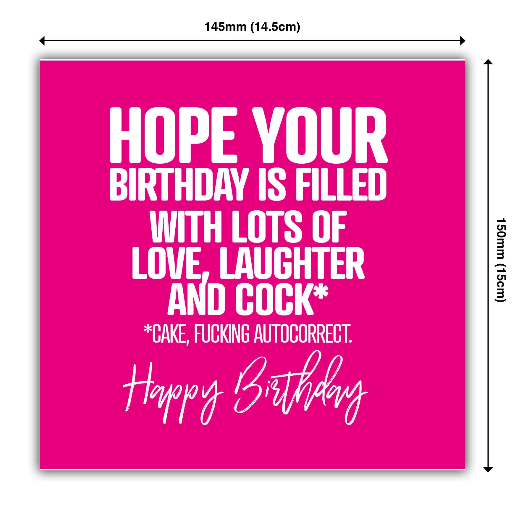 Punkcards – Rude Birthday Cards For Women – 'Hope Your Birthday Is Filled With Lots Of Love’ – Happy Birthday Card For Friends Sister Wife – Funny Card For Her