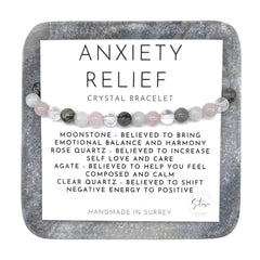 Anxiety Relief Gemstone Bracelet - Crystal Bracelet for Anxiety - Crystals for Calm and Help with Anxiety - Healing Crystal Bracelet (6.5 inch medium)