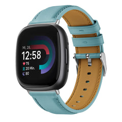 BIRDTOBR Leather Strap Compatible with Fitbit Versa 4/ Versa 3, Genuine Leather Elegant Strap with Stainless Steel Closure for Ladies Men, Soft Breathable Replacement Bracelet for Sense 2/ Sense