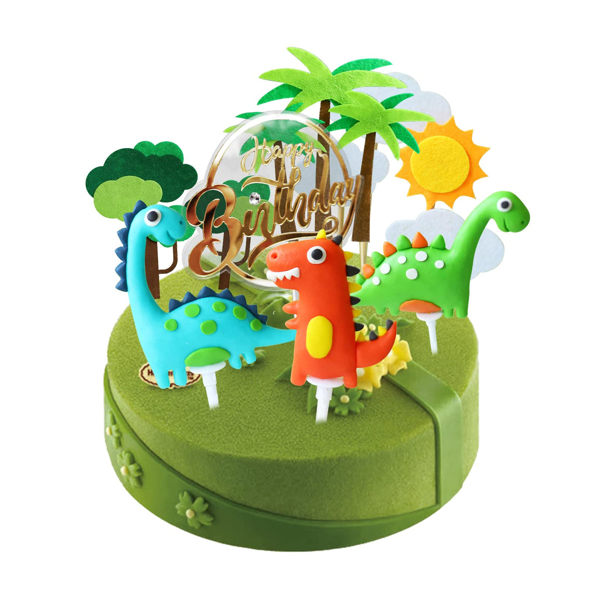 13PCS Cake Toppers, 3D Dinosaur Cake Toppers Decorations, Happy Birthday Cake Toppers Cupcake Topper Cake Decorations Boy Girl Kids Dinosaur Themed Party Decorations Birthday Party Supplies