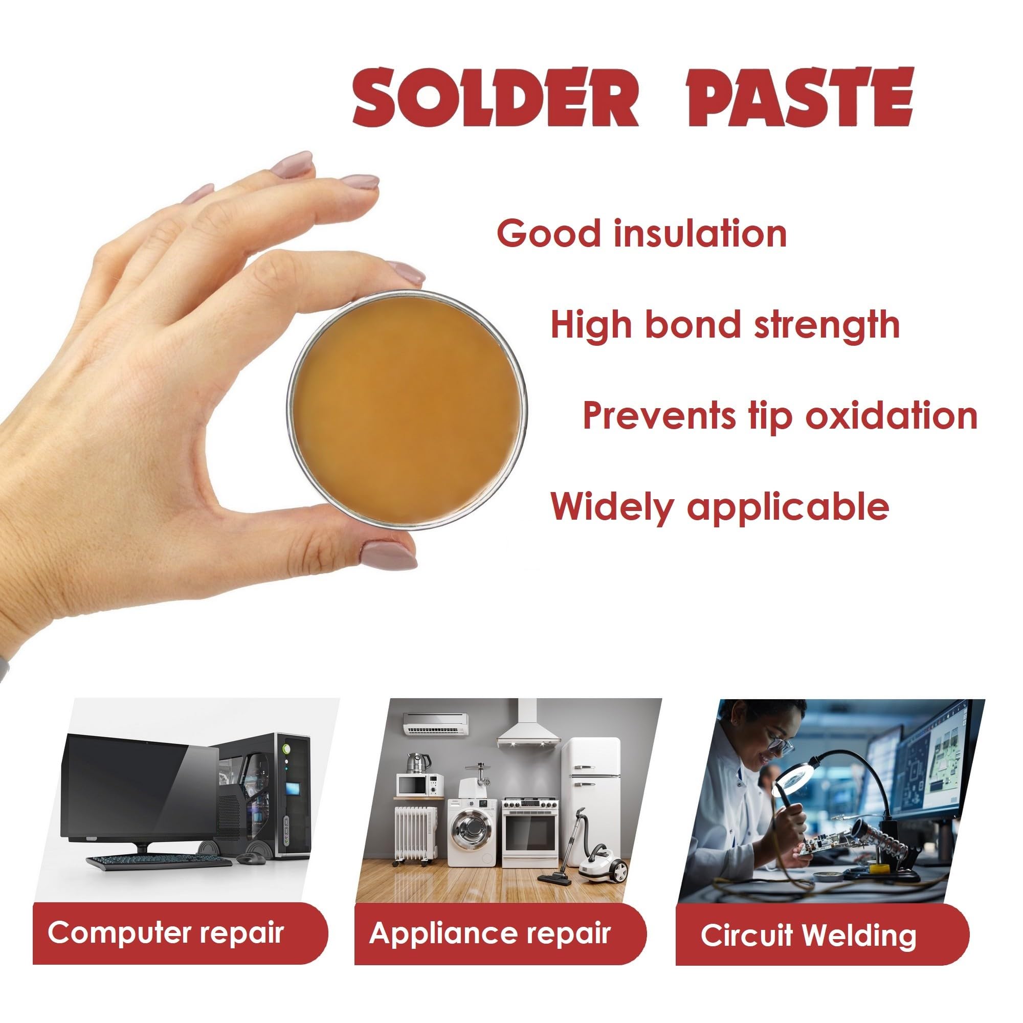 D.RECT - Solder Paste   Solder Paste SMD   Solder Grease Can as Flux for Soft Soldering for Soldering Surface - Mountable Components, 40 g silver