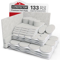 Felt Furniture Pads X-PROTECTOR 133 PCS Premium Furniture Pads - Felt Pads Furniture Feet Best Wood Floor Protectors - Protect Your Hardwood & Laminate Flooring!