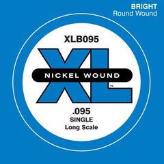 D'Addario XLB095 .095 Long Scale Nickel Wound Single String for Bass Guitar