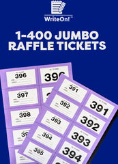 Jumbo Raffle Tickets - Extra Large - 1-400 Cloakroom Tickets - Choose Your Colour (Purple)