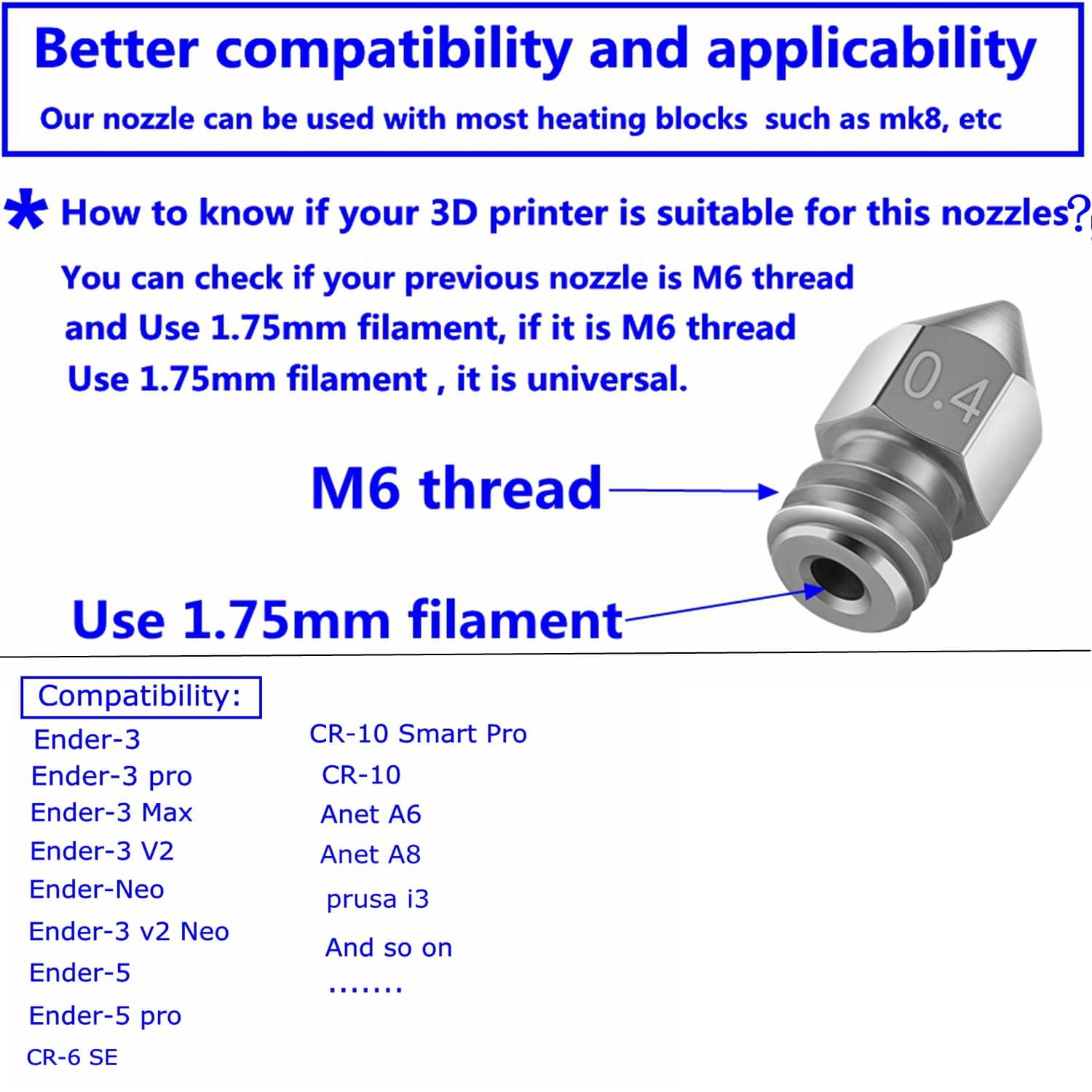 30pcs Nozzles 0.4mm 0.2mm 0.6mm,3D Printer Brass Stainless Steel Hotend Nozzles for Creality Ender 3 V2/Ender 3/Ender 3 Pro/Ender 3 Max/Ender 5 Pro/Ender 3 S1/Ender 3 Neo/CR 10 Series ...