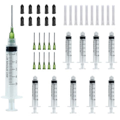 10PCS Plastic Syringe 5ML, Liquid Measuring Syringe Tools, Syringes with 14g Blunt Needle and Caps, Reusable Fodder Syringes for Dispensing Liquid, Plant Watering, Pet Feeding