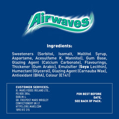 Airwaves Chewing Gum, Menthol & Eucalyptus, 5 x 10 Pieces