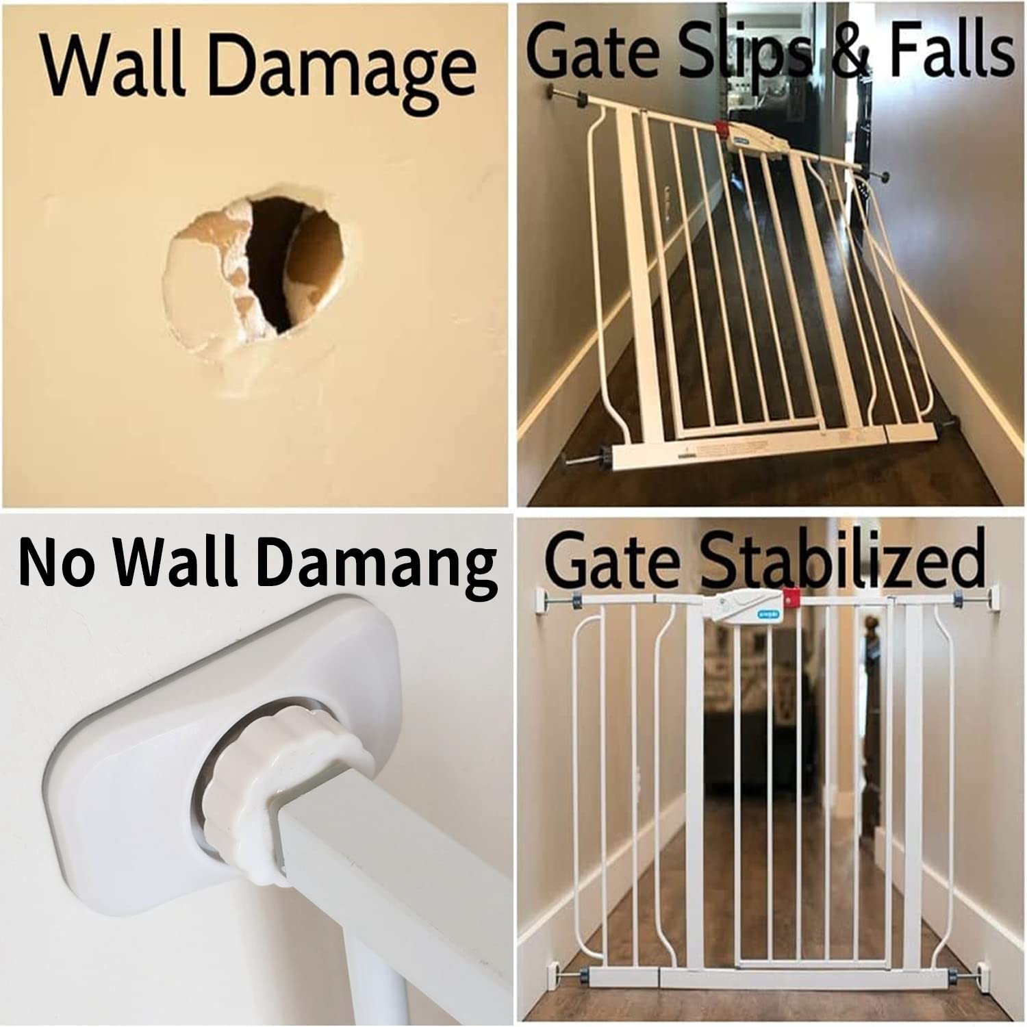 4 Pcs Safety Baby Gate Wall Protector Stair Gate Extension Wall Saver for Baby, Pet, Stair, Door, Wall Surface Safety