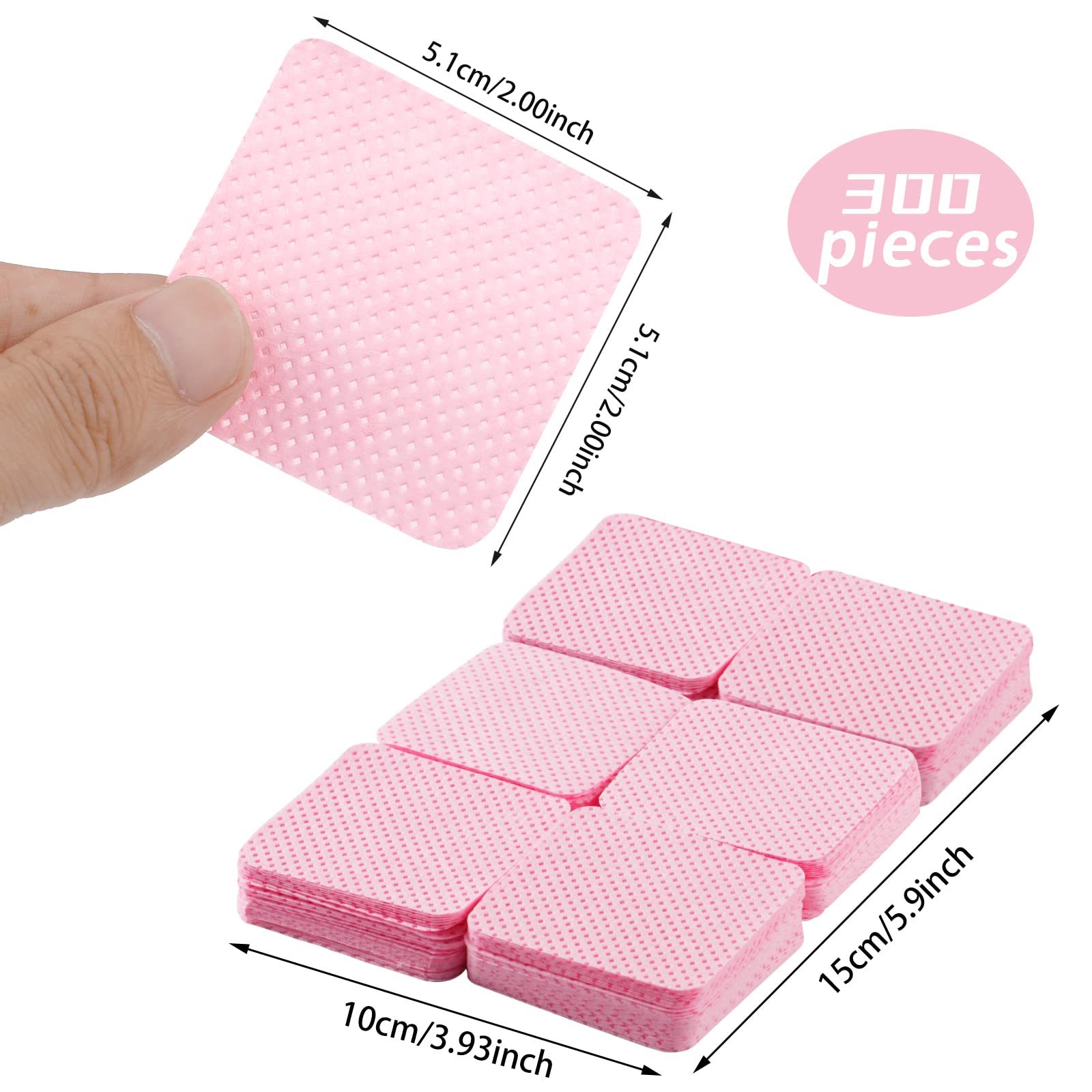 300 Pcs Lint Free Wipes for Nails, Lint Free Wipes Polish Pads UV Gel Absorbent Remover Wipes Meltblown for Clean DIY Nail Art