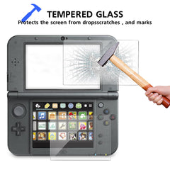 Screen Protector for New 3DS XL, 2 Pack Tempered Glass Top LCD for Top Screen and HD Clear Crystal PET Film Compatible Bottom Screen Protective Filter Compatible with Nintendo 3DS XL/New 3DS XL