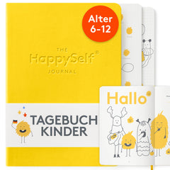 HappySelf Kids Journal - Daily Diary for Kids Aged 6-12, Enhances Positivity, Boosts Self-Esteem, Cultivates Happiness and Positive Habits, Encourages Curious Thinking [German Language Edition]