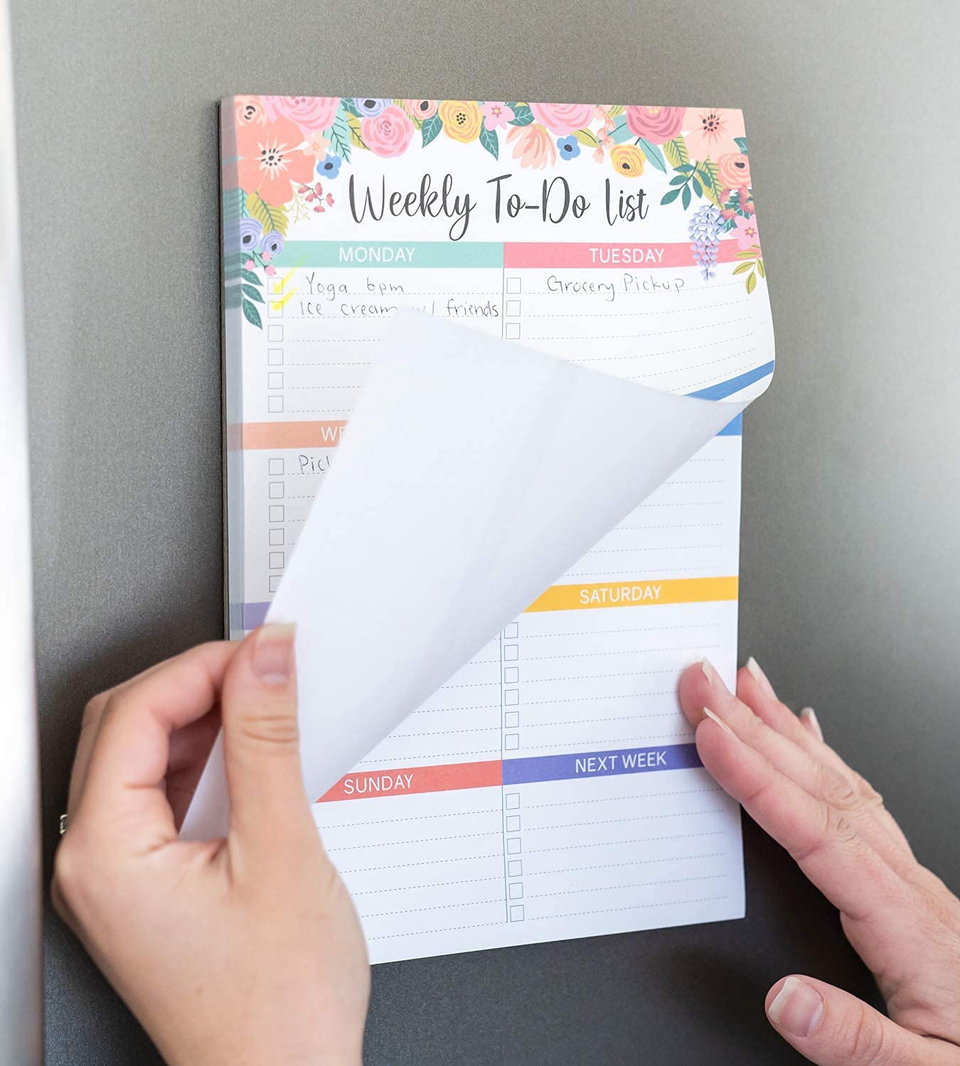 Sweetzer & Orange Floral Weekly to Do List Notepad. Magnetic Weekly Planner Notepad with Daily Planner Agenda Squares. 9x6” Day Planner 2020 2021-Student Planner, Work Planner and Checklist Note Pad.