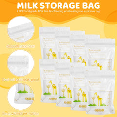 Partideal 120 Pcs Breast Milk Storage Bag,150ml Disposable Milk Storage Bags Breast Milk Storage with Scale Zipper Sealing Breast Milk Bags for Breastfeeding Fridge or Freezer Use