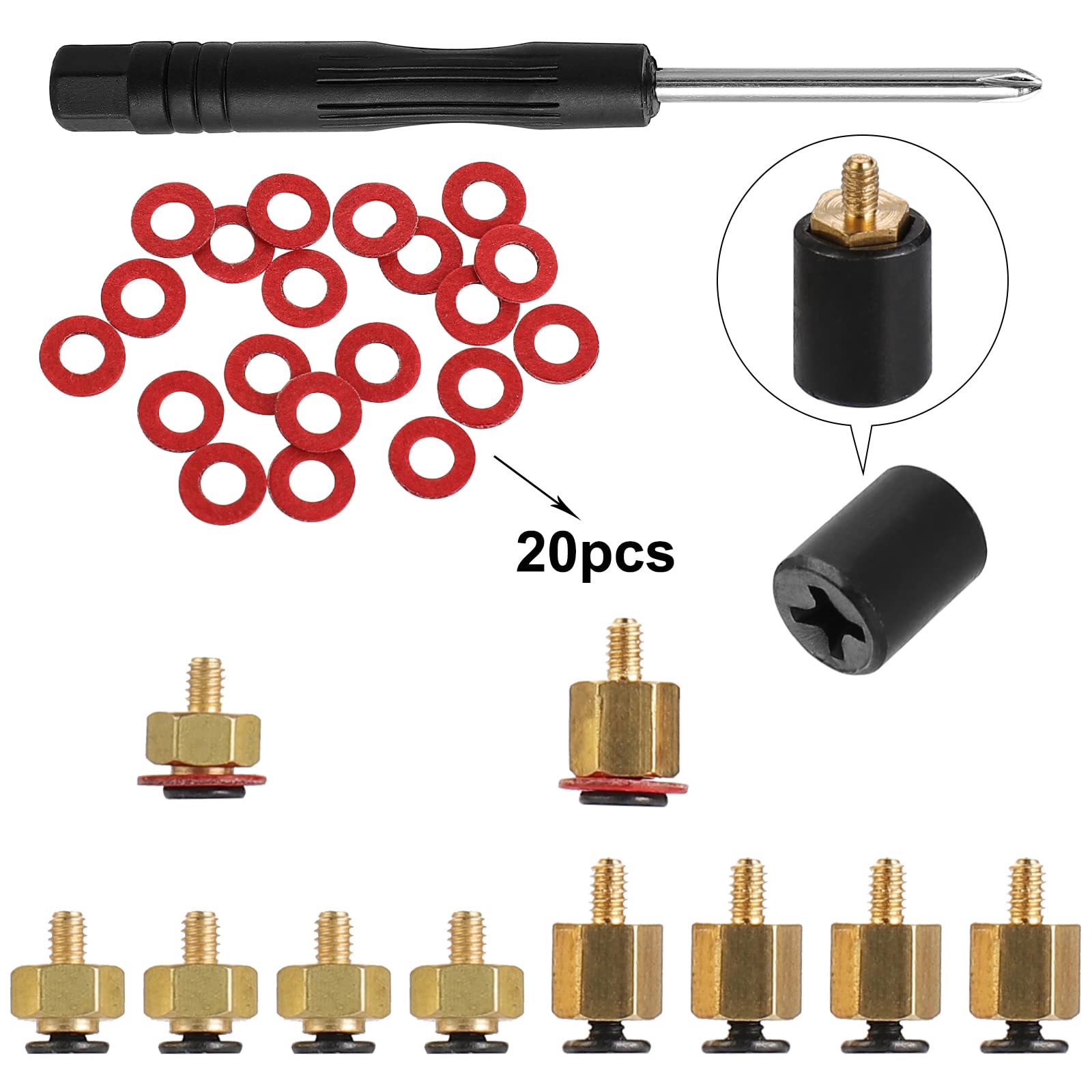 FandWay M.2 Standoff and Screw,M.2 SSD Mounting Kit for M.2 Drives,Asus motherboard M.2 Screw and Hex Nut Stand Off Spacer(5 sets)and1 pcs screwdriver