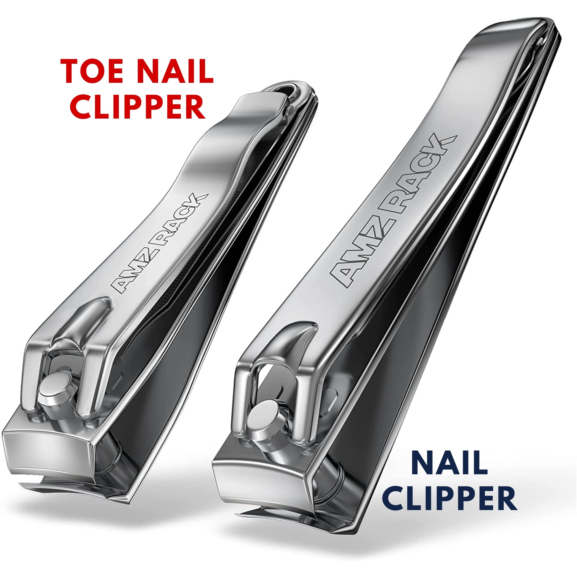 1 Pcs Nail Clipper & 1 PC Toe Nail Clipper for Thick Nails - Heavy Duty Professional Nail Cutters - Small & Large Nail Clippers Set for Men Women Toenail