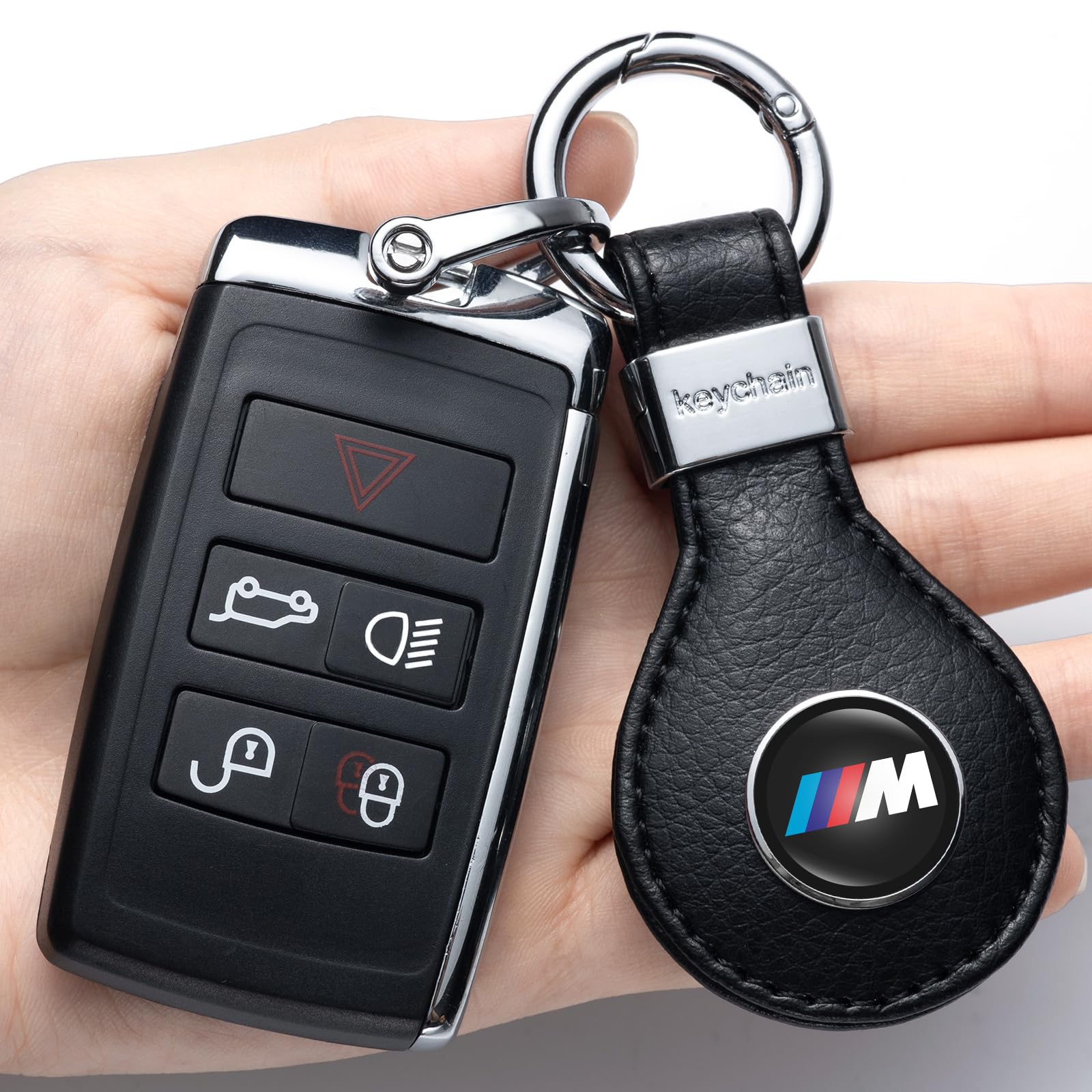 2Pack Car Keychain for BMW M M2 M4 M5 M6 M8 X1 X2 X3 X5 X6 M135i M240i Z4 328i X7,Leather Car Keychain Car Keyring,Car Key Chain Key Ring Family Present Women Men,Car Key Fob Holder Car Key Lanyard