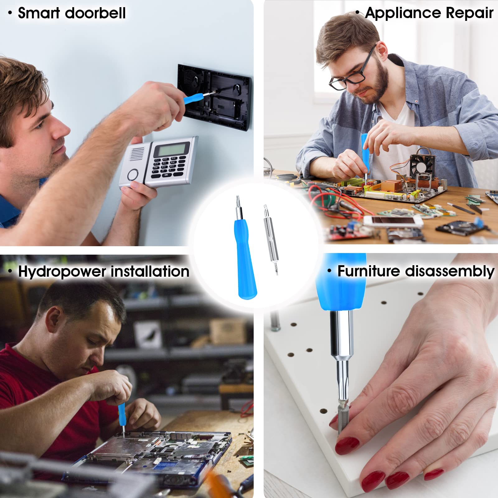 Doorbell Screwdriver Replacement,Double-Ended Screwdriver T6 T15 Torx for Doorbell Replacement Bit Fit for All Doorbells Include Video Doorbell, Video Doorbell 2, Pro and Elite