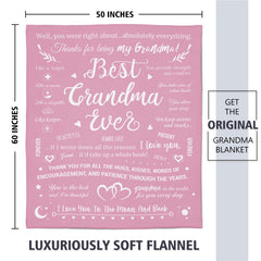 Niyewsor Gifts for Grandma from Grandchildren - Grandma Birthday Gifts Blanket, Grandma Gifts for Nan, Presents for Nana Nanny on Mother's Day, Christmas