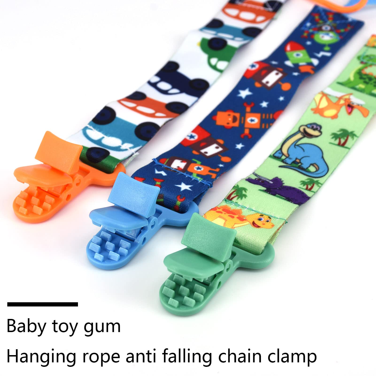 8 Pack Dummy Clip Boys, Pacifier Holders Leashes Set Soother Chains Holder Pacifier Clips Dummy Strap Pacifier Gag Strap Soother Clips for Baby Teething Toys Baby Shower Newborn Essentials