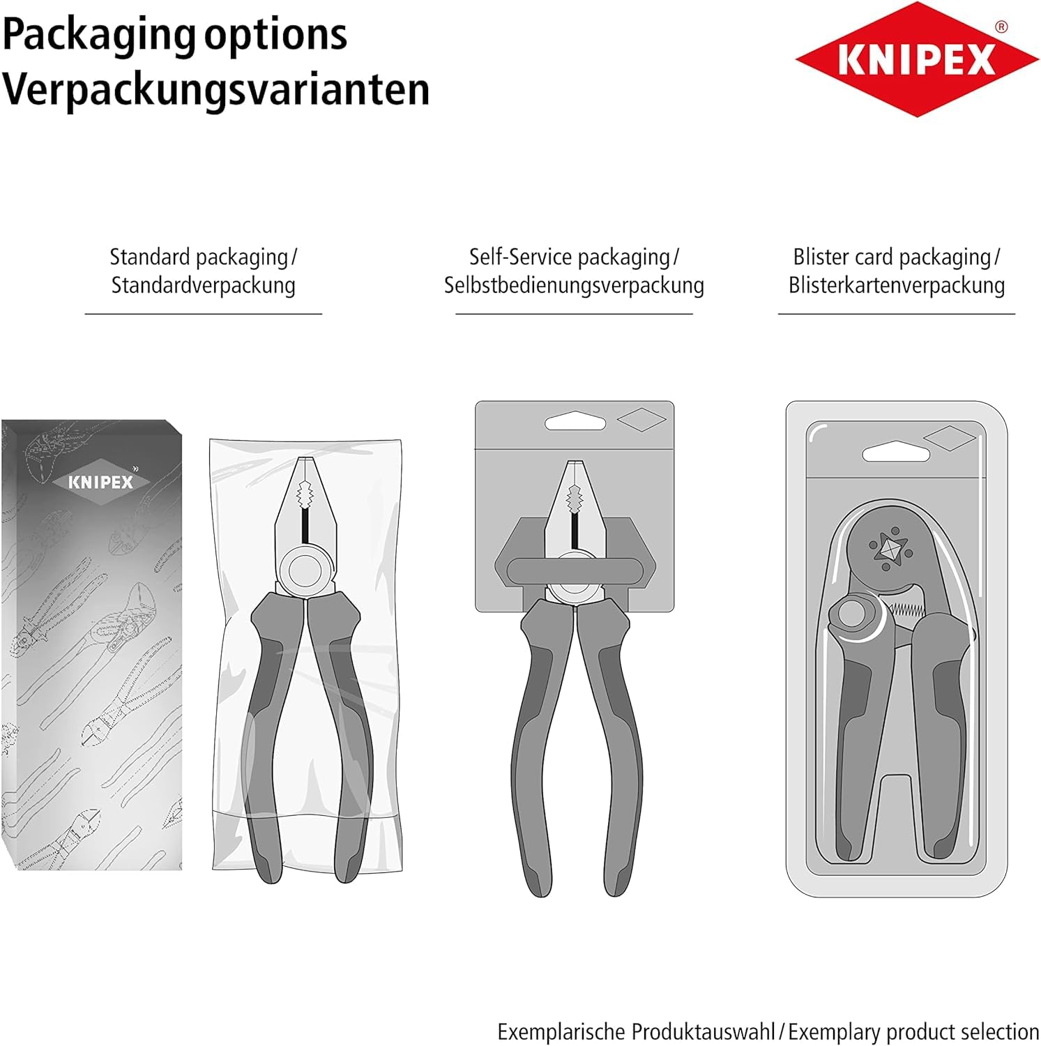 Knipex Combination Pliers black atramentized, with multi-component grips 160 mm (self-service card/blister) 03 02 160 SB