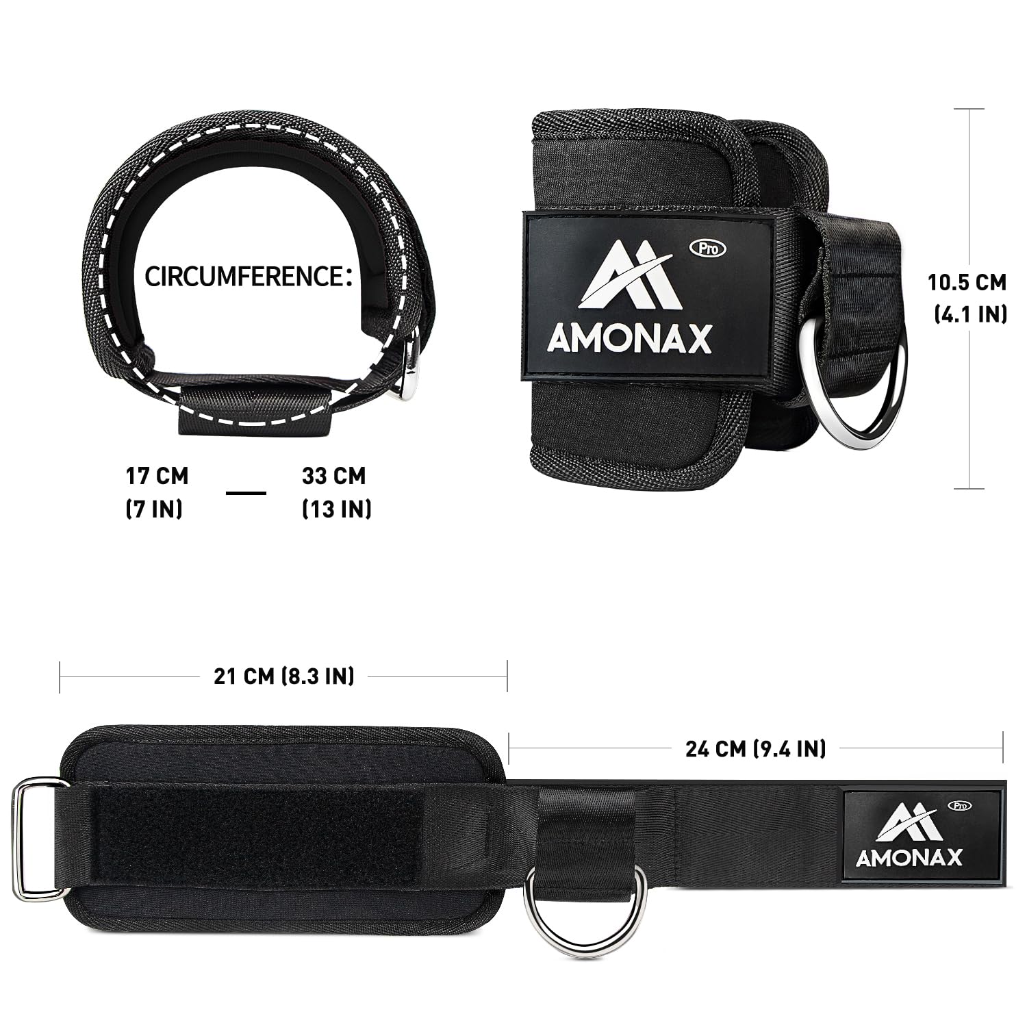 Amonax Ankle Straps for Cable Machines - Ankle Cuffs Cable Machine Attachments, Gym Ankle Strap Cable Attachment for Training and Workout at Home and Gym , Pack of 1