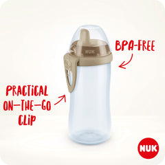 NUK Kiddy Cup Toddler Cup   12and Months   300 ml   Leak-Proof Toughened Spout   Clip & Protective Cap   BPA-Free   Pink