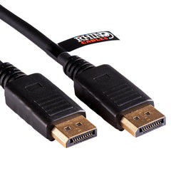 rhinocables Display Port to Displayport Cable, DP to DP cable with Secure Gold-plated Locking Connectors, Standard Lead for Gaming Monitor, HDTV, PC, and Graphics Card (0.5m (50cm)