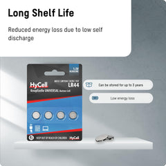HyCell LR44 A76 Alkaline 1.5v Button Cell Batteries x 4