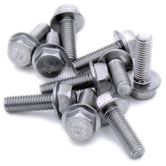 M5 (5mm x 40mm) Flanged Hex Bolt (Fully Threaded Setscrew) - Stainless Steel (A2) (Pack of 10)