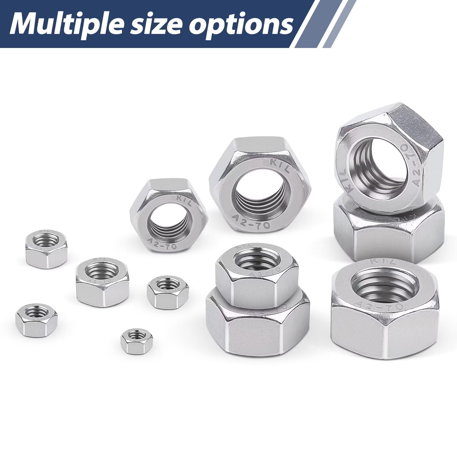 10 Pcs Nuts M8, Leryati DIN934 Standard A2 V2AStainless Steel Hex Nut M8, Metric Hex Hexagon Full Nuts Steel Hex Nuts Coarse Thread Hexagon Nut, Hex Full Nut Used For Fastening