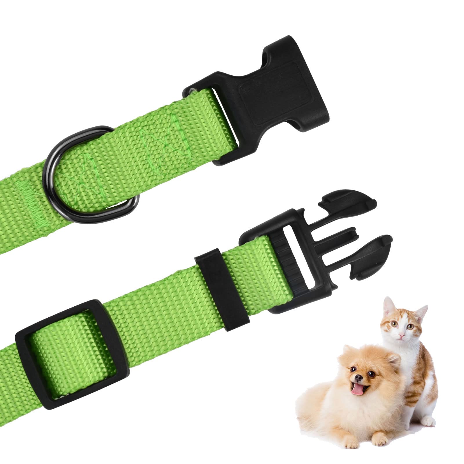 AUDWUD Thick Nylon Collar,Classic Adjustable Dog Collar in Multiple Colors,Suitable for Small,Medium and Large Dogs,4 Sizes